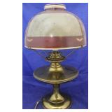 Brass base electrified oil lamp