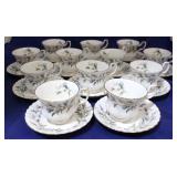 12 Royal Albert Brigadoon cups & saucers