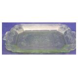 Lorain Green Depression Glass platter