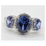 Tanzanite Sterling Silver Ring, sz 7