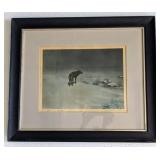 "Lone Wolf" framed print signed by V. Kowalski
