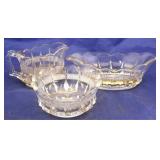 3 PIeces crystal pressed glass