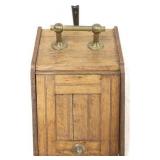 English oak coal scuttle with scoop