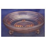 Pink Manhattan 3 footed bowl