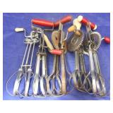 Group of 5 vintage egg beaters
