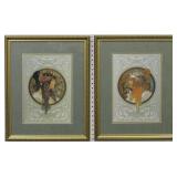 Brunette and Blonde giclee by Alphonse Mucha
