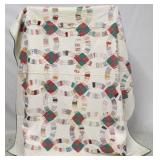 Hand stitched double wedding band quilt