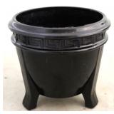 L E Smith black amethyst Greek Key jordaneire