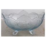 Vintage Jeannette glass Aqua Lombardia oval bowl