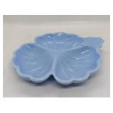 Light blue glass divided dish