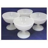 Milk glass set of 4 sherbets