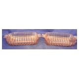 2 PInk Depression dishes