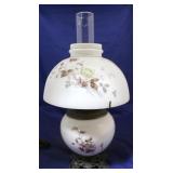 Vintage electrified oil lamp - painted