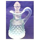 Fenton opalescent blue hobnail cruet