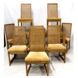 Vintage mid century Dining table & 8 cane chairs