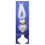 Milk glass base oil lamp