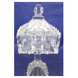 Covered glass candy dish