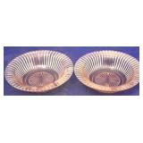 2 Pink Depression Glass bowls