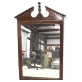 Mahogany broken arch top mirror