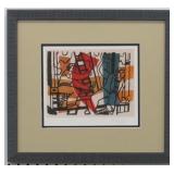 The Builders print plate signed by F. Leger