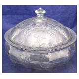 Covered glass dish
