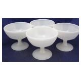 4 Milk glass sherbets