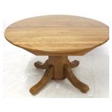 Round oak pedestal table