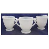 Monax milk glass 2 creamers & sugar