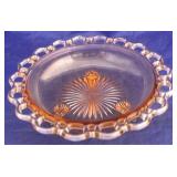 Pink Open Lace 3 footed bowl
