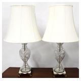 Pair crystal matching table lamps