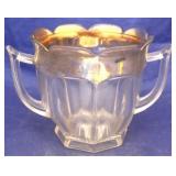 Glass vase w/ gold trim