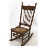 Vintage cane seat spindle back rocker