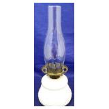 Milk glass oil lamp