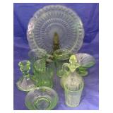 Group green Depression glass