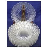 6 Indiana Glass Pretzel 7 1/2" bowls