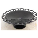 Black glass lace edge footed bowl