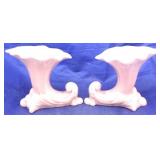 Pair art pottery cornucopias