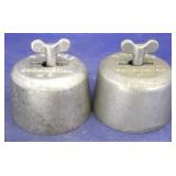 Pair vintage metal butter molds