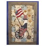 Framed hand stitched quilting