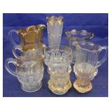 Assorted vintage pressed glass
