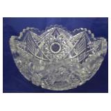 Pressed cut crystal bowl