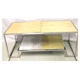 Modern History Chrome Coffee Table - as is