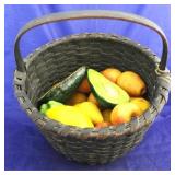 Early basket with faux vegetables