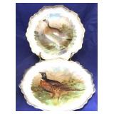 2 Bavarian pheasant / game plates