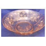 PInk Cabbage Rose Depression Glass bowl