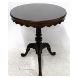Mahogany round table w/ glass top