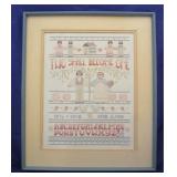 Two Shall Become One needlepoint in frame