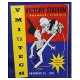 1961 VMI vs Virginia Tech official program