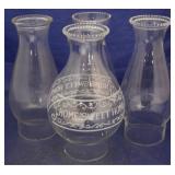 4 Glass chimney globes