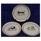 3 Hyalyn porcelain plates